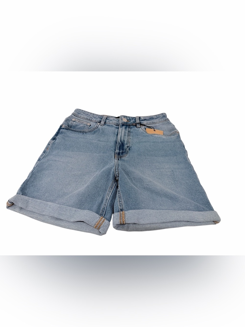 Vero Moda Light Blue Rolled Hem Denim Shorts - Picture 2 of 11